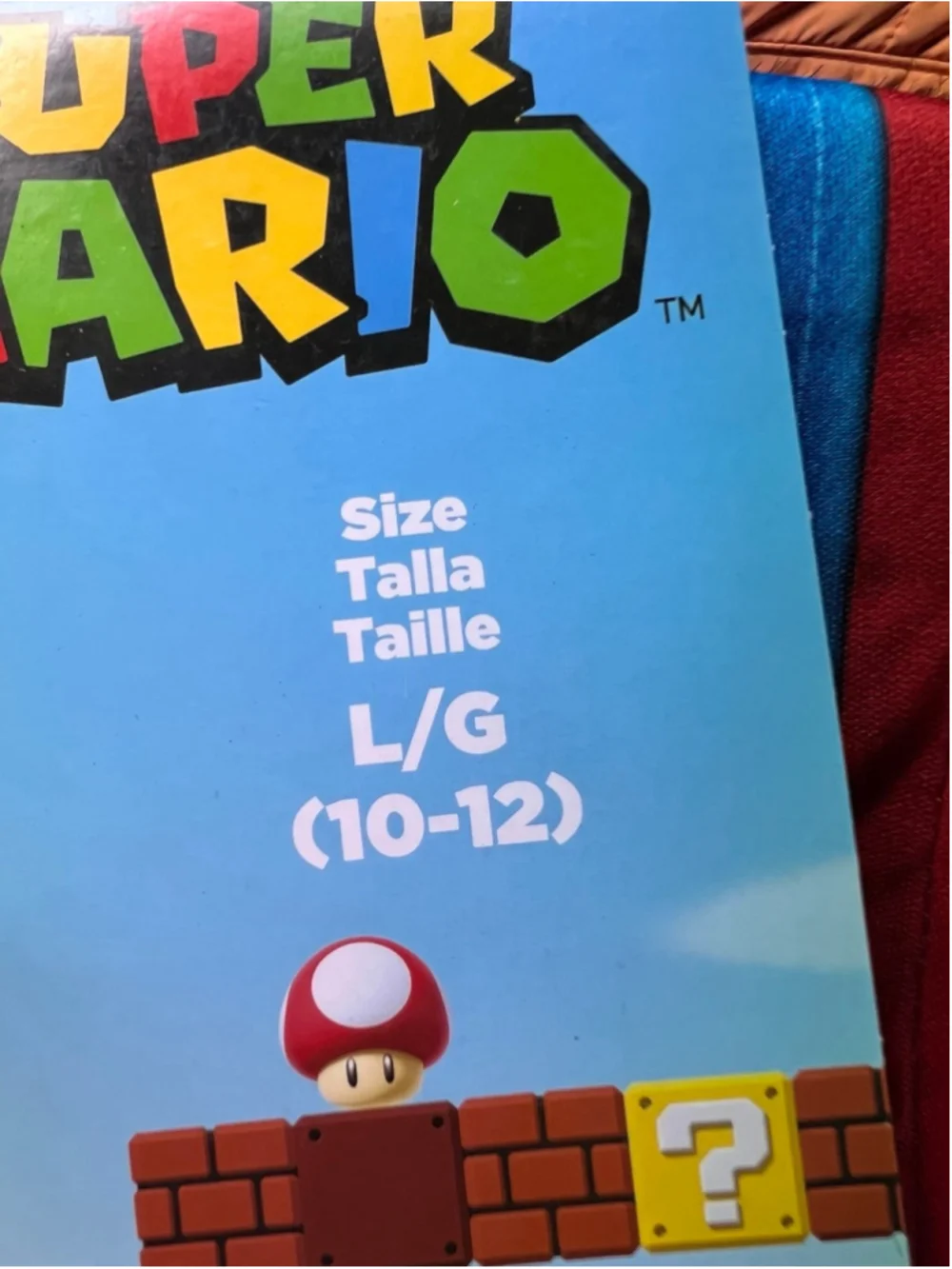 Super Mario Bros kid Costume Halloween Large 10-12 Cosplay Disguise Nintendo New - Picture 2 of 4